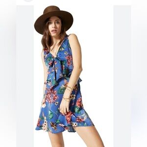 Band of Gypsies Boho Chic Gemma V-Neck Ruffle Dress Size Large